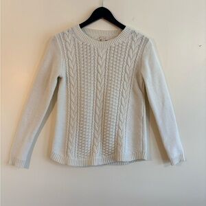 J. Crew Women's Ivory Cable Knit Sweater